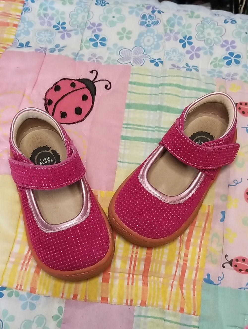 Livie & Luca Pink Mary Jane Shoes With Sparkle Dots Size 5 Gemma